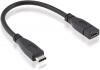 CABLE USB-C MALE / USB-C FEMELLE 0.15 M. NOIR