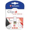 VERBATIM Cl USB 2.0 Clip IT 8Go Blanc 43933 + redevance