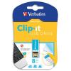 VERBATIM Cl USB 2.0 Clip IT 8Go Bleu 43934 + redevance