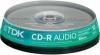 SPINDLE DE 10 CD-R AUDIO TDK 700Mo 80 MN 40X Eco-contribution de 3.53 euros incluse